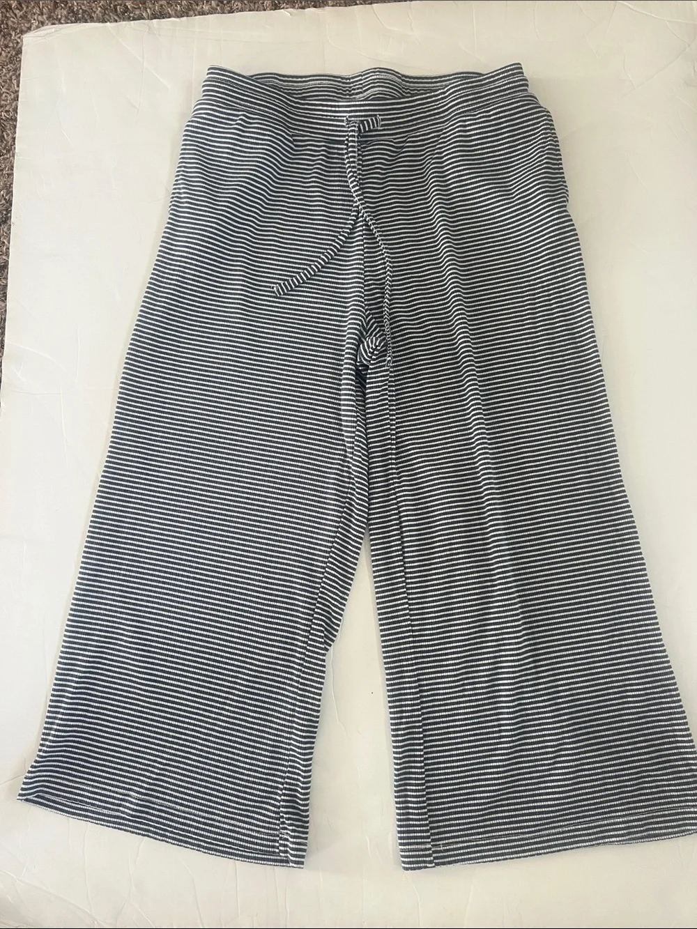 Tahari Navy & White Striped Two-Piece Capri Sleep Set